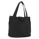 CHANEL Hand Bag Nylon Black Silver CC Auth 176247-1