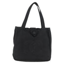 CHANEL Hand Bag Nylon Black Silver CC Auth 176247-13