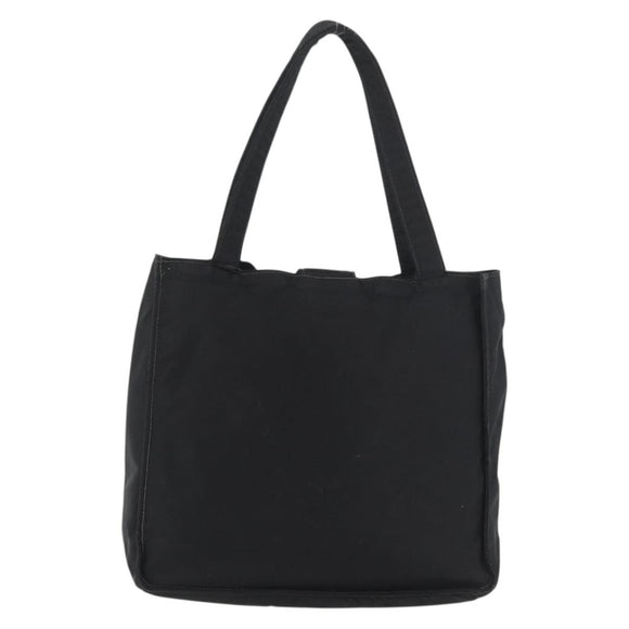 CHANEL Hand Bag Nylon Black Silver CC Auth 176247