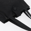 CHANEL Hand Bag Nylon Black Silver CC Auth 176247-6