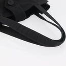 CHANEL Hand Bag Nylon Black Silver CC Auth 176247-7