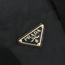 PRADA Boston Bag Nylon Black Gold Auth 176251-17
