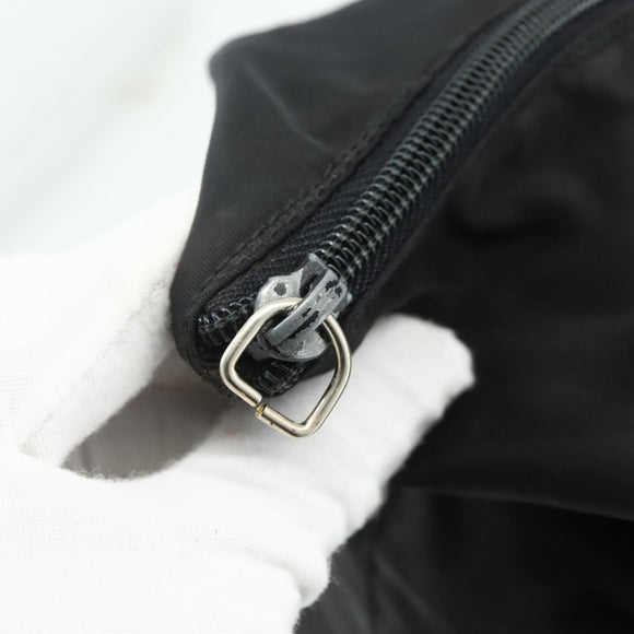 PRADA Boston Bag Nylon Black Gold Auth 176251