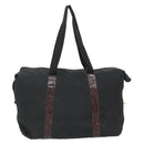 PRADA Boston Bag Nylon Black Gold Auth 176251-2
