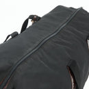 PRADA Boston Bag Nylon Black Gold Auth 176251-6