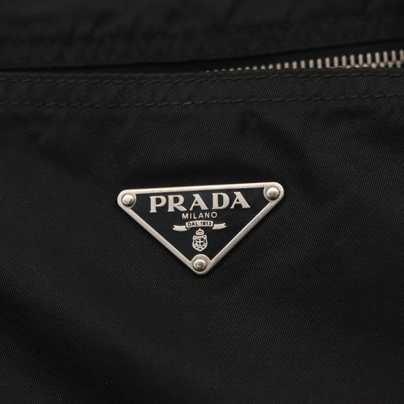 PRADA Robot Tote Bag Nylon Black Silver Auth 176252
