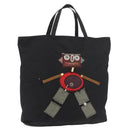 PRADA Robot Tote Bag Nylon Black Silver Auth 176252-1