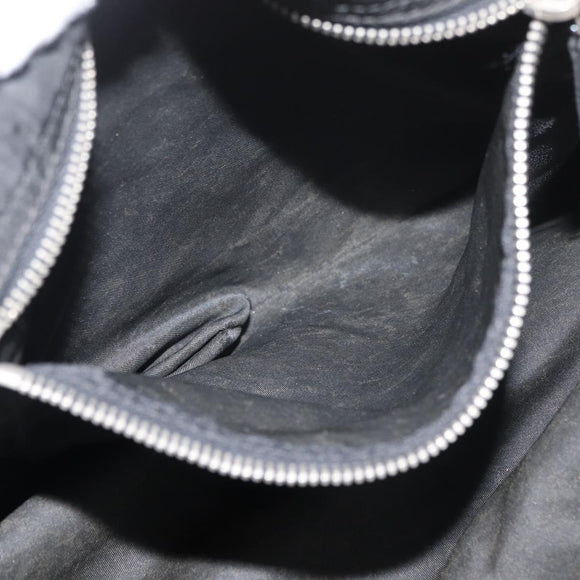 PRADA Robot Tote Bag Nylon Black Silver Auth 176252