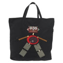 PRADA Robot Tote Bag Nylon Black Silver Auth 176252-13