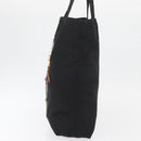 PRADA Robot Tote Bag Nylon Black Silver Auth 176252-3