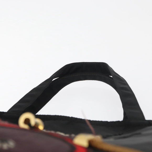 PRADA Robot Tote Bag Nylon Black Silver Auth 176252