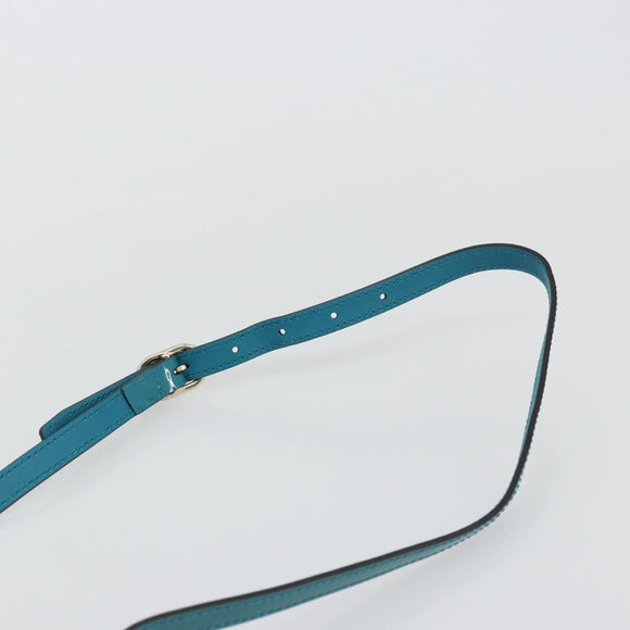 GUCCI Micro GG Canvas Bag Patent Leather 2way Turquoise Blue 309617 Auth 176255