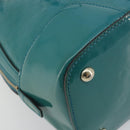 GUCCI Micro GG Canvas Bag Patent Leather 2way Turquoise Blue 309617 Auth 176255-16