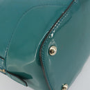 GUCCI Micro GG Canvas Bag Patent Leather 2way Turquoise Blue 309617 Auth 176255-18