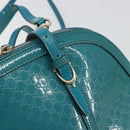 GUCCI Micro GG Canvas Bag Patent Leather 2way Turquoise Blue 309617 Auth 176255-10