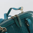 GUCCI Micro GG Canvas Bag Patent Leather 2way Turquoise Blue 309617 Auth 176255-19