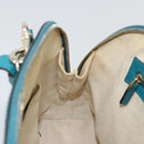 GUCCI Micro GG Canvas Bag Patent Leather 2way Turquoise Blue 309617 Auth 176255-22