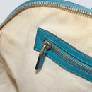 GUCCI Micro GG Canvas Bag Patent Leather 2way Turquoise Blue 309617 Auth 176255-23