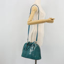 GUCCI Micro GG Canvas Bag Patent Leather 2way Turquoise Blue 309617 Auth 176255-25