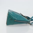 GUCCI Micro GG Canvas Bag Patent Leather 2way Turquoise Blue 309617 Auth 176255-3