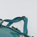 GUCCI Micro GG Canvas Bag Patent Leather 2way Turquoise Blue 309617 Auth 176255-14