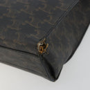 CELINE Triomphe Canvas Vertical Cabas Tote Bag PVC Dark Brown Gold Auth 176256-10