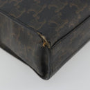 CELINE Triomphe Canvas Vertical Cabas Tote Bag PVC Dark Brown Gold Auth 176256-11