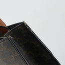 CELINE Triomphe Canvas Vertical Cabas Tote Bag PVC Dark Brown Gold Auth 176256-14