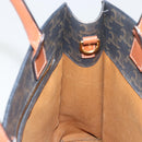 CELINE Triomphe Canvas Vertical Cabas Tote Bag PVC Dark Brown Gold Auth 176256-16