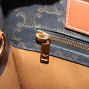 CELINE Triomphe Canvas Vertical Cabas Tote Bag PVC Dark Brown Gold Auth 176256-18