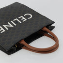 CELINE Triomphe Canvas Vertical Cabas Tote Bag PVC Dark Brown Gold Auth 176256-6