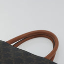 CELINE Triomphe Canvas Vertical Cabas Tote Bag PVC Dark Brown Gold Auth 176256-8