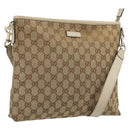 GUCCI GG Canvas Shoulder Bag Beige Gold 388924 Auth 176257-1