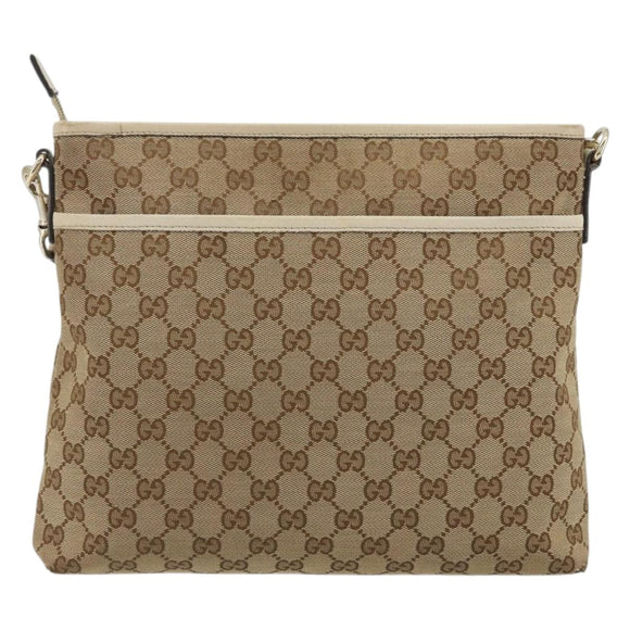 GUCCI GG Canvas Shoulder Bag Beige Gold 388924 Auth 176257