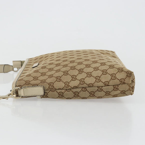 GUCCI GG Canvas Shoulder Bag Beige Gold 388924 Auth 176257