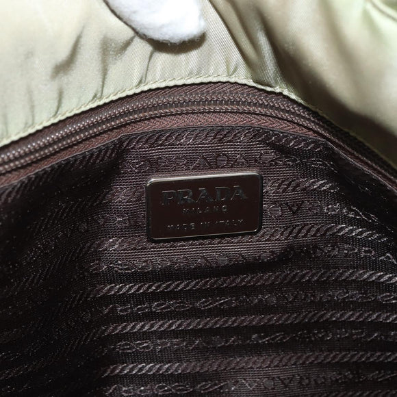 PRADA Hand Bag Nylon Green Silver Auth 176258