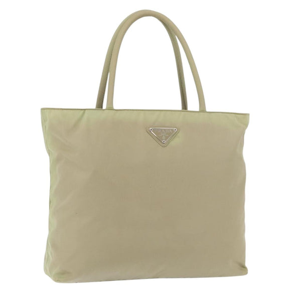 PRADA Hand Bag Nylon Green Silver Auth 176258