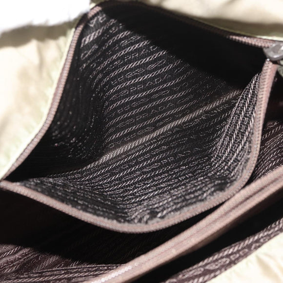PRADA Hand Bag Nylon Green Silver Auth 176258