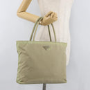 PRADA Hand Bag Nylon Green Silver Auth 176258-28