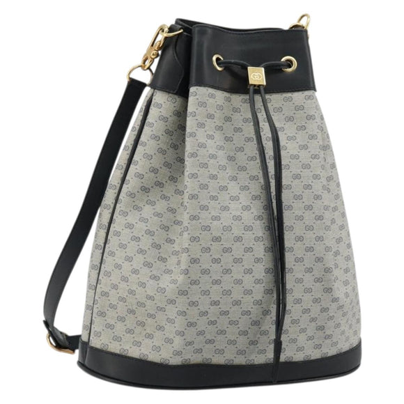 GUCCI Micro GG Supreme Shoulder Bag PVC Navy Gold 001 58 4793 Auth 176265