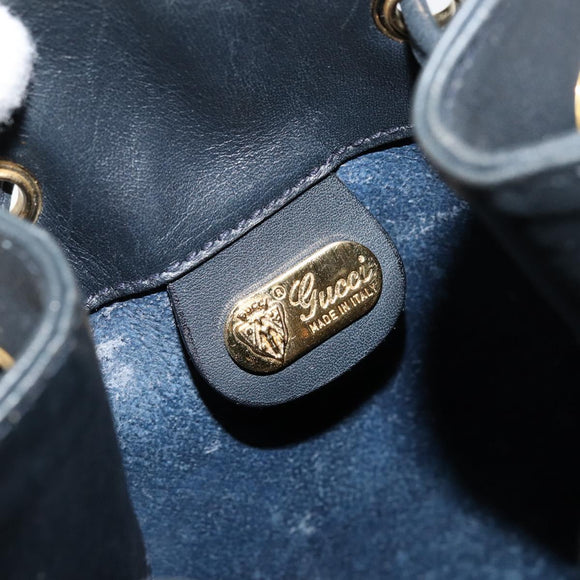 GUCCI Micro GG Supreme Shoulder Bag PVC Navy Gold 001 58 4793 Auth 176265