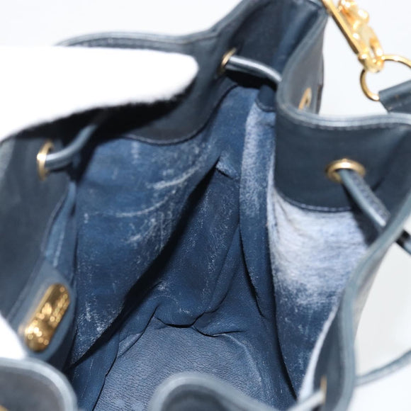 GUCCI Micro GG Supreme Shoulder Bag PVC Navy Gold 001 58 4793 Auth 176265