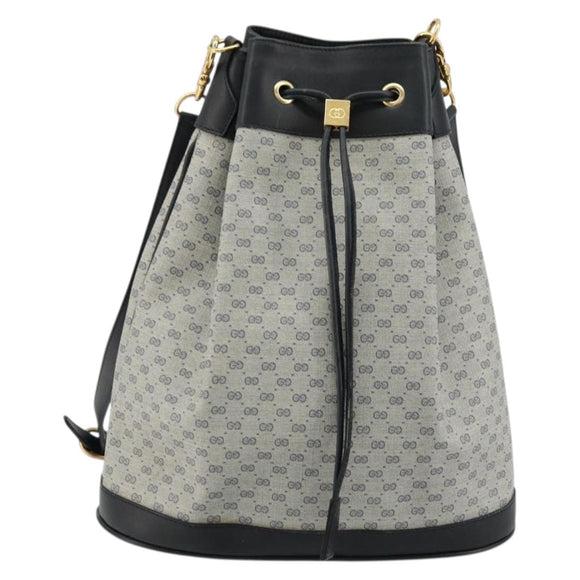 GUCCI Micro GG Supreme Shoulder Bag PVC Navy Gold 001 58 4793 Auth 176265