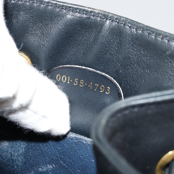 GUCCI Micro GG Supreme Shoulder Bag PVC Navy Gold 001 58 4793 Auth 176265
