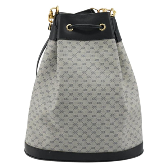 GUCCI Micro GG Supreme Shoulder Bag PVC Navy Gold 001 58 4793 Auth 176265