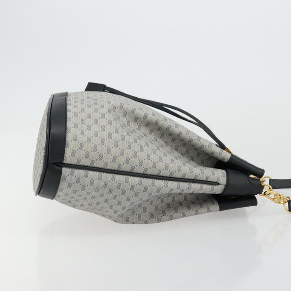 GUCCI Micro GG Supreme Shoulder Bag PVC Navy Gold 001 58 4793 Auth 176265
