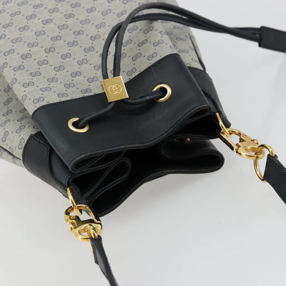 GUCCI Micro GG Supreme Shoulder Bag PVC Navy Gold 001 58 4793 Auth 176265