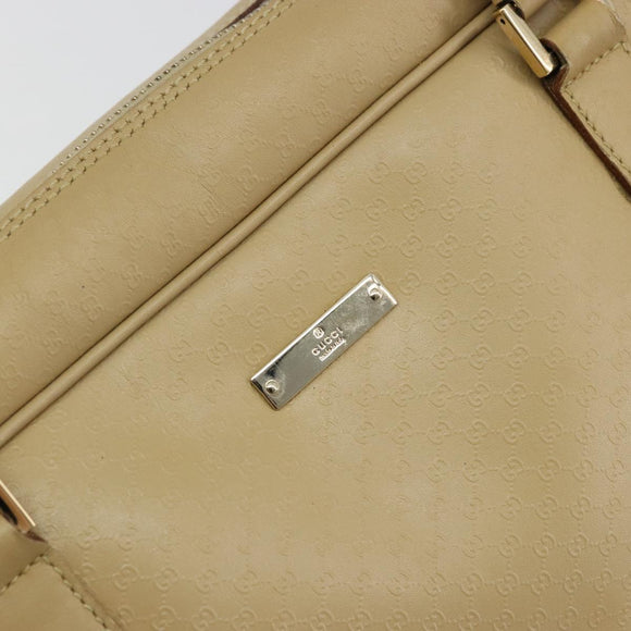 GUCCI Micro GG Supreme Hand Bag PVC Beige Gold 002 1115 Auth 176267A