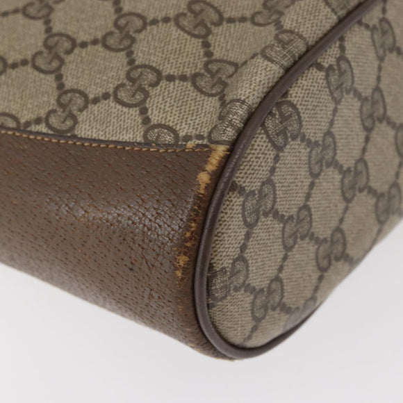 GUCCI GG Supreme Web Sherry Line Bag PVC Beige Gold 72 02 034 Auth 176268