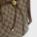 GUCCI GG Supreme Web Sherry Line Bag PVC Beige Gold 72 02 034 Auth 176268-10